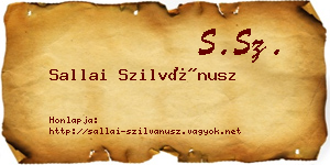 Sallai Szilvánusz névjegykártya